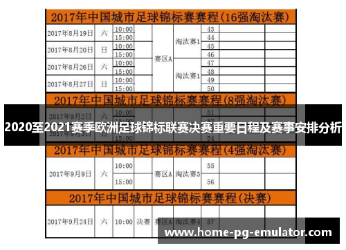 2020至2021赛季欧洲足球锦标联赛决赛重要日程及赛事安排分析