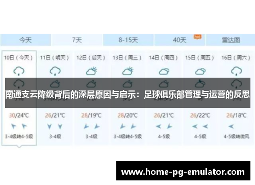 南通支云降级背后的深层原因与启示：足球俱乐部管理与运营的反思