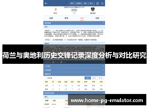 荷兰与奥地利历史交锋记录深度分析与对比研究